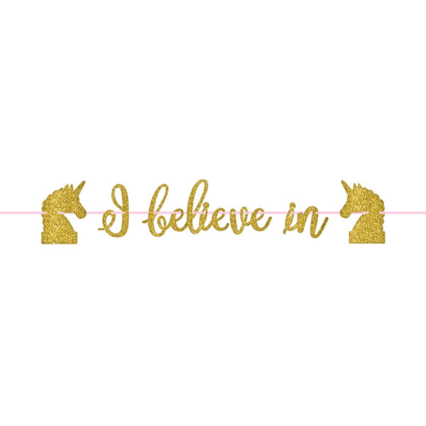 Amscan Magical Unicorn Jumbo Banner En Storlek Guld Gold One Size