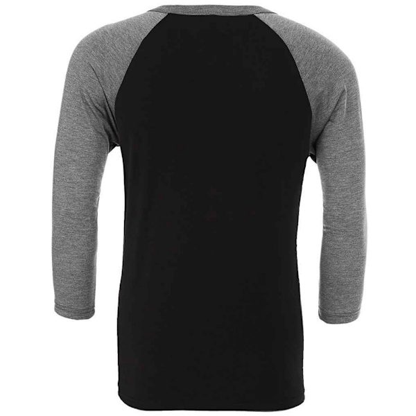 Canvas Unisex Vuxen 3/4 Ärms Baseboll T-Shirt XS Svart/Djup Heather Black/Deep Heather XS