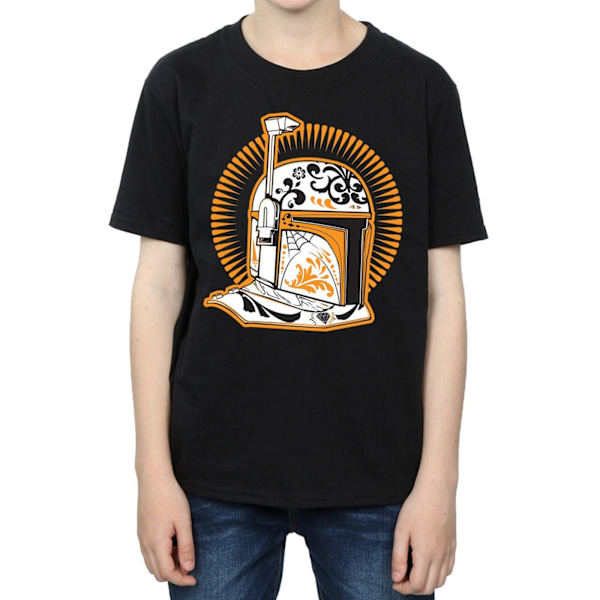 Star Wars Boys Boba Fett Dia De Los Muertos T-shirt 5-6 år B Black 5-6 Years