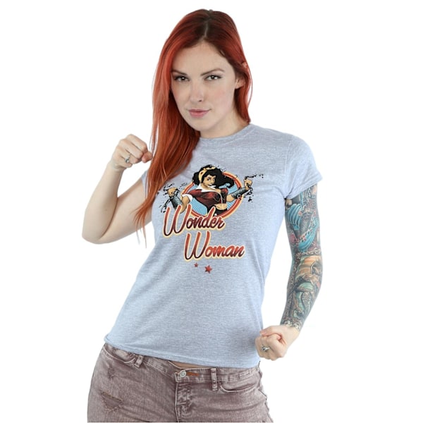 Wonder Woman Womens/Ladies Bombshells Badge Heather T-Shirt XL Heather Grey XL