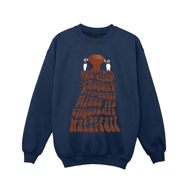 Willy Wonka Girls Chocolate Waterfall Sweatshirt 5-6 år Marinblå Navy Blue 5-6 Years
