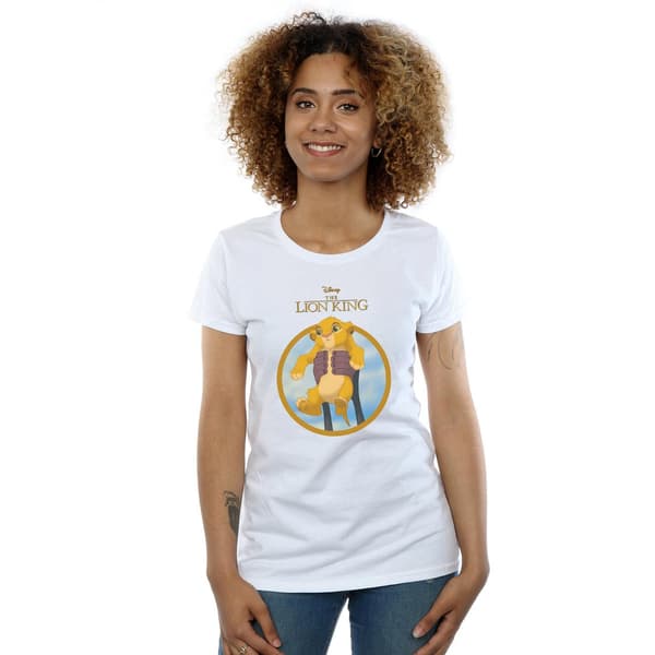 Disney Dam/Dam Lejonkungen Show Simba T-shirt i bomull M White M