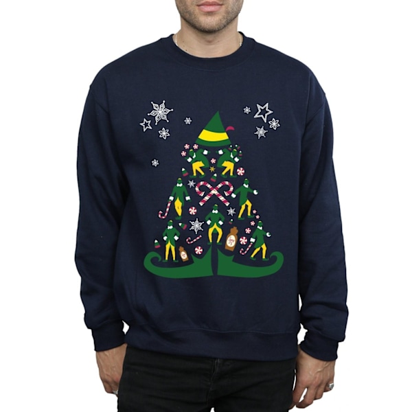 Elf Julgran Sweatshirt för Herr S Marinblå Navy Blue S