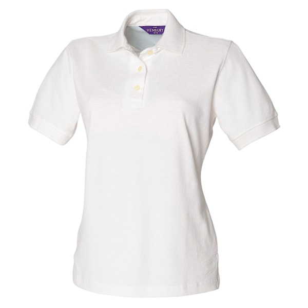 Henbury Dam/Damer Klassisk Bomullspique Poloskjorta 14 UK Vit White 14 UK