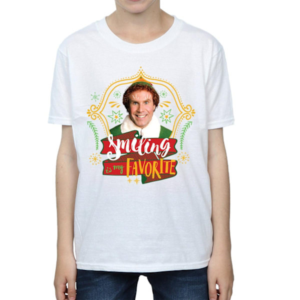 Elf Boys Buddy Smiling T-Shirt 9-11 år Vit White 9-11 Years
