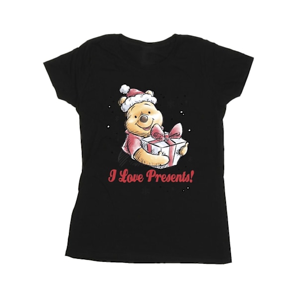 Disney Dam/Damer Winnie The Pooh Love Presents Bomull T-shirt Black XXL