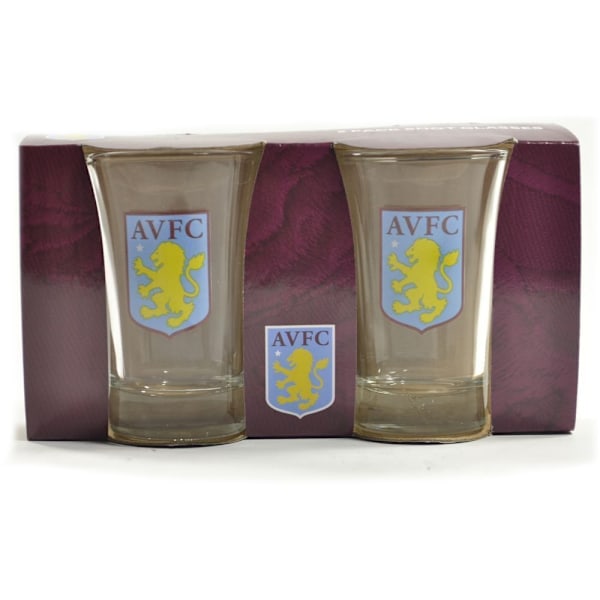 Aston Villa FC Shot Glass (2-pack) One Size Burgundy/Yellow Burgundy/Yellow One Size