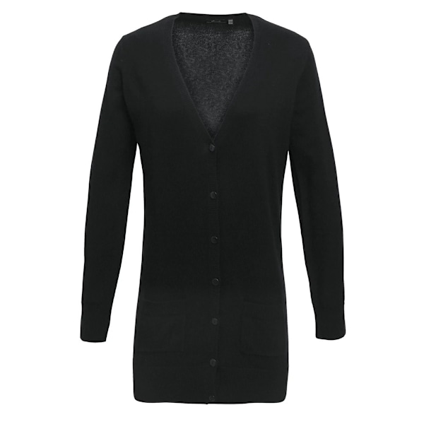 Premier Dam/Dam Longline V-hals Cardigan 12 UK Svart Black 12 UK