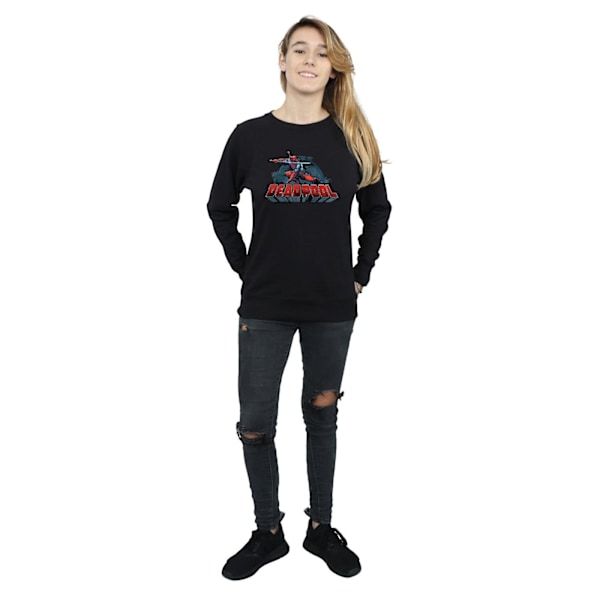 Marvel Dam/Kvinnor Deadpool Svärd Logo Sweatshirt S Svart Black S