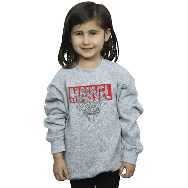 Marvel Girls Spider Man Logo Röd Sweatshirt 7-8 År Sports Grå Sports Grey 7-8 Years