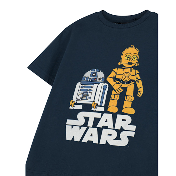 Star Wars Pojkar R2-D2 & C3PO Kortärmad T-shirt 9-10 År Navy Navy 9-10 Years