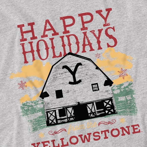 Yellowstone Herr Happy Holidays Jul T-shirt 4XL Sport Hea Sport Heather 4XL