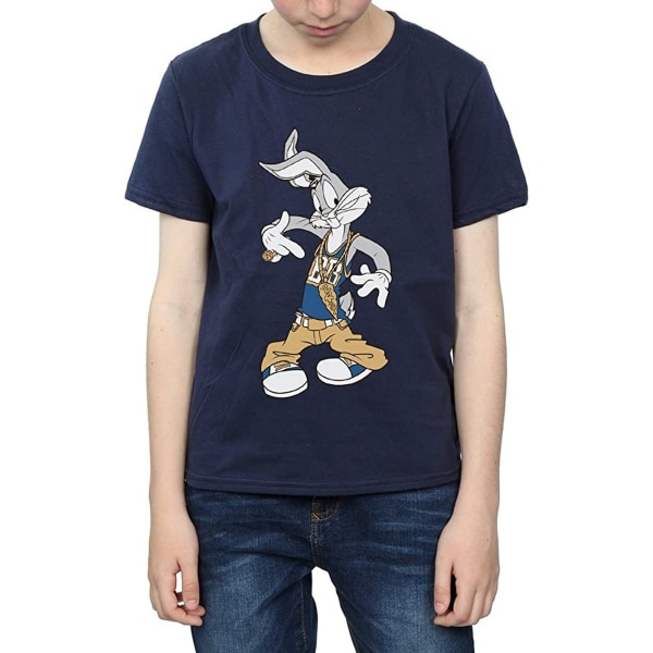 Looney Tunes Boys Rapper Bugs Bunny Bomull T-shirt 5-6 år Marinblå Navy Blue 5-6 Years