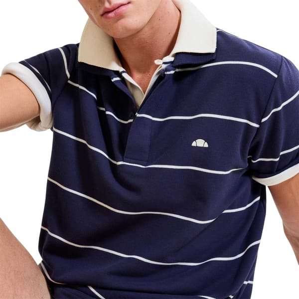 Ellesse Herr Cimetta Randig Pikétröja M Marinblå Navy M