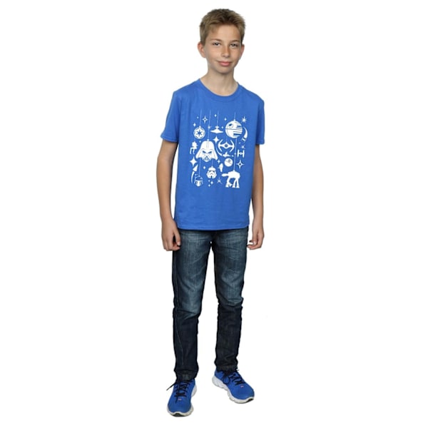 Star Wars Boys Jul Dekorationer T-Shirt 12-13 År Royal Royal Blue 12-13 Years