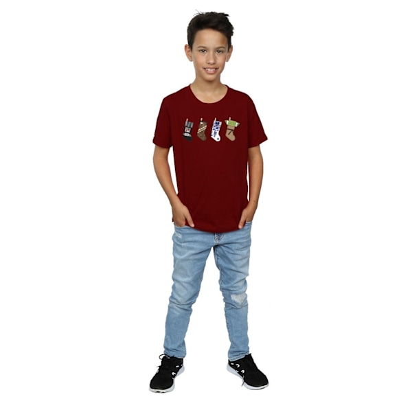 Star Wars Pojkar Julstrumpor T-shirt 7-8 år Bourgogne Burgundy 7-8 Years