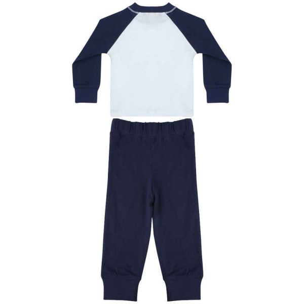 Larkwood Barn/Barn Lång Pyjamas Set 0-6 månader Marin/vit Navy/White 0-6 Months