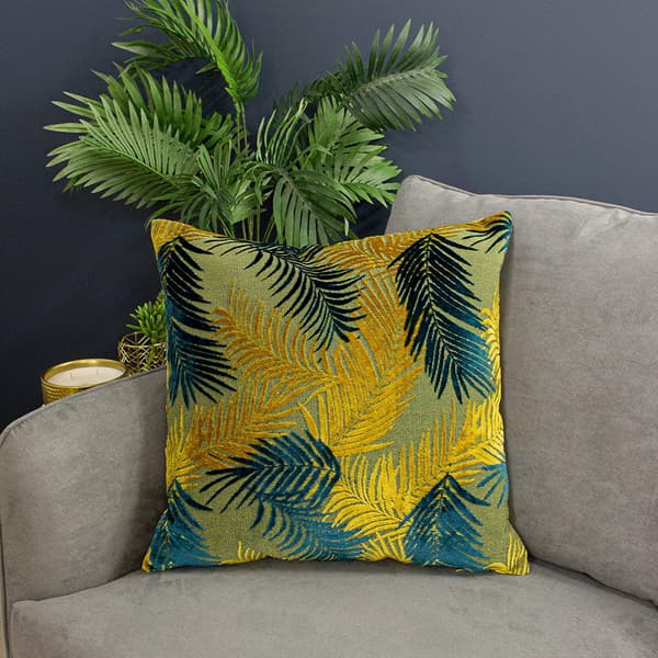 Paoletti Palm Grove Kuddfodral En Storlek Guld/Turkos Gold/Teal One Size