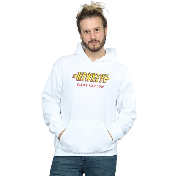 Marvel Herr Hawkeye AKA Clint Barton Hoodie S Vit White S