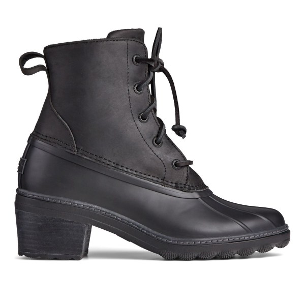 Sperry dam/dam saltvattensklack mode ankelstövlar i läder Black 6 UK