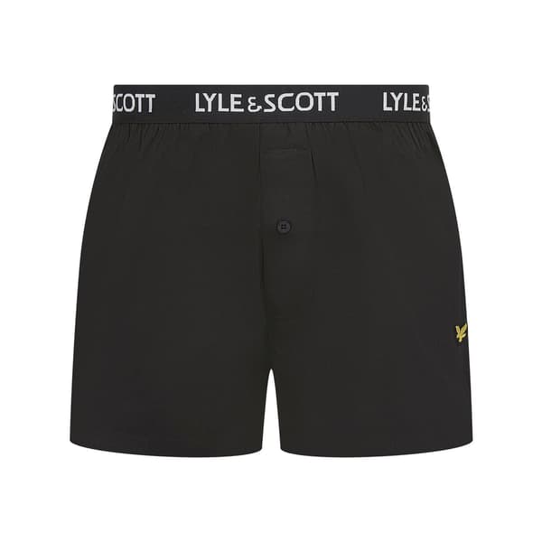 Lyle & Scott Herr Usher Logo Vävda Boxershorts (2-pack) XXL Black XXL