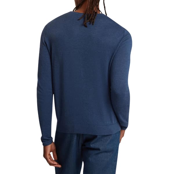 Ted Baker Herr Linneblandning Rundhalsad Tröja M Mellanblå Mid Navy M