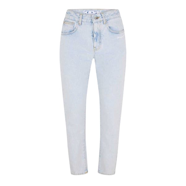 Off White Jeans för damer/kvinnor i rak modell 26L Blå/Vit Blue/White 26L
