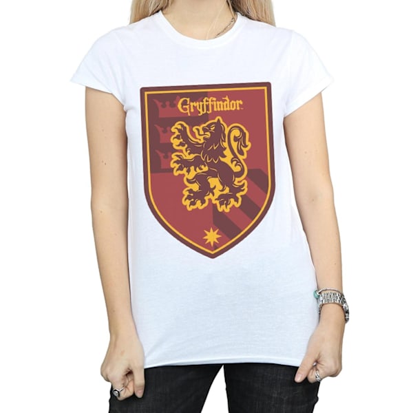 Harry Potter Dam/Kvinnor Gryffindor Crest Flat Bomull T-shirt White M