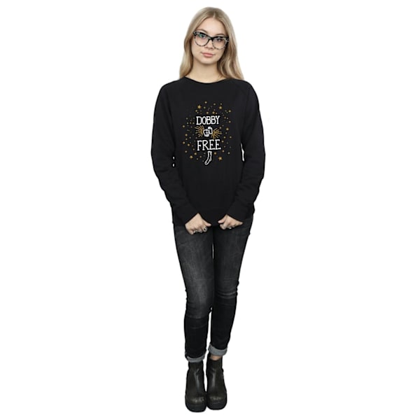 Harry Potter Dam/Kvinnor Dobby Är Bomull Sweatshirt S Svart Black S
