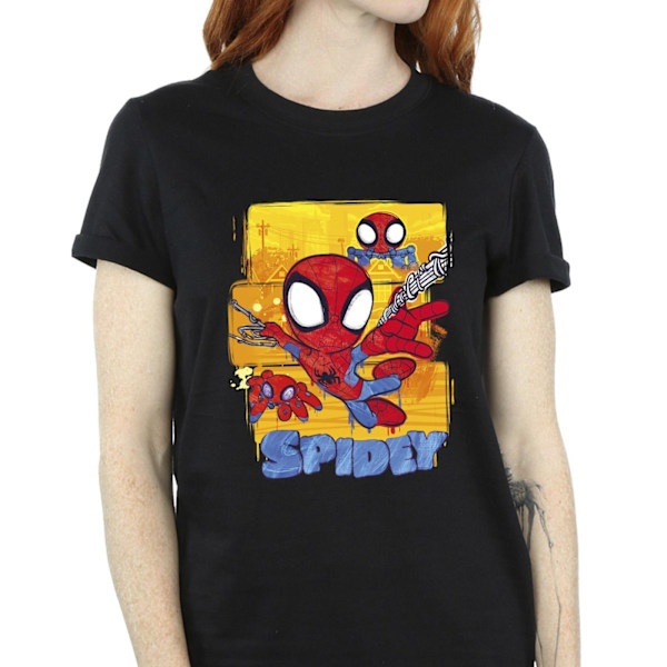 Marvel Dam/Damer Spidey Och Hans Fantastiska Vänner Flygande Bomull Black 4XL