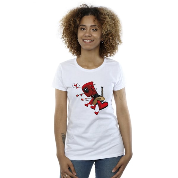 Marvel Womens/Ladies Deadpool Love Arrow Bomull T-shirt XXL Vit White XXL