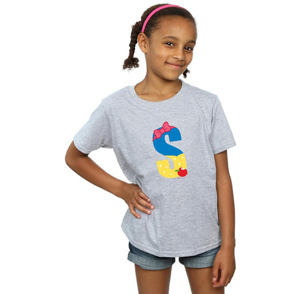 Disney Girls Alphabet S Is For Snow White Bomull T-shirt 12-13 Sports Grey 12-13 Years