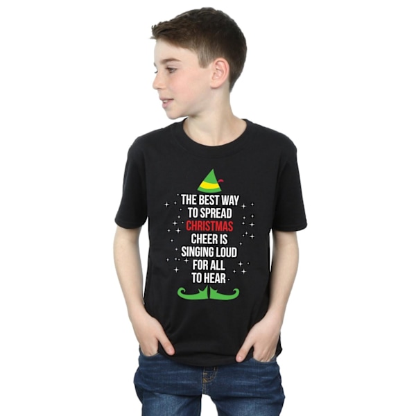 Elf Boys Christmas Cheer Text T-Shirt 12-13 År Svart Black 12-13 Years