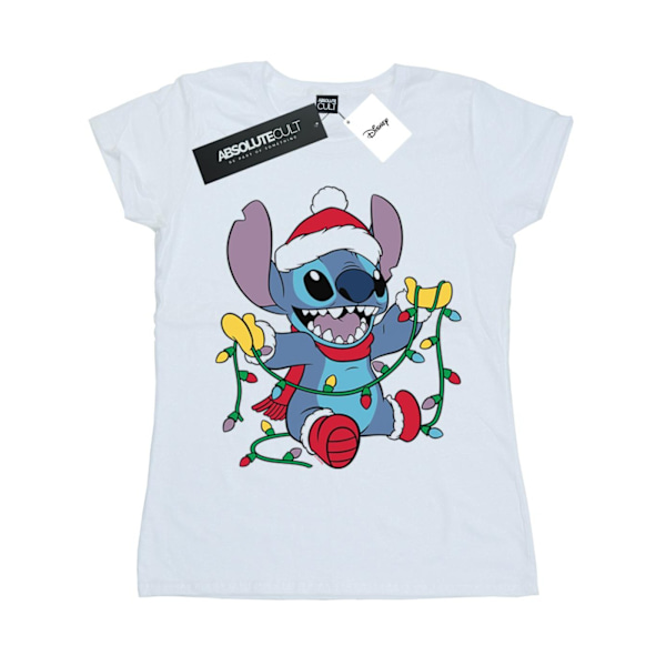 Disney Dam/Kvinnor Lilo Och Stitch Julbelysning Bomull T- White XXL