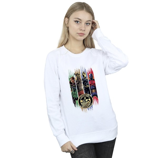 DC Comics Dam/Kvinnor Black Adam JSA Guld Badge Sweatshirt L White L