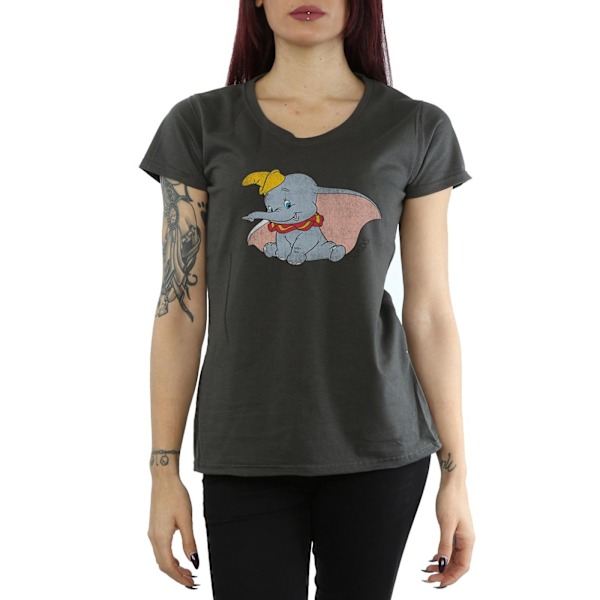 Dumbo Dam T-shirt för kvinnor/damer i klassisk melerad grå, M Light Graphite M