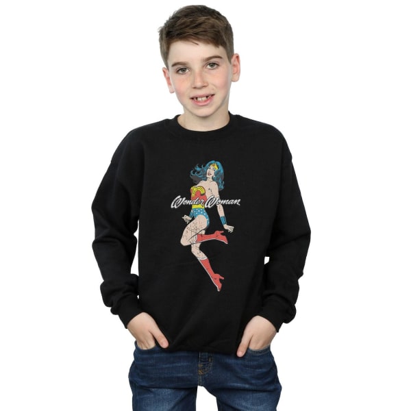 DC Comics Boys Wonder Woman Jump Sweatshirt 7-8 år Svart Black 7-8 Years