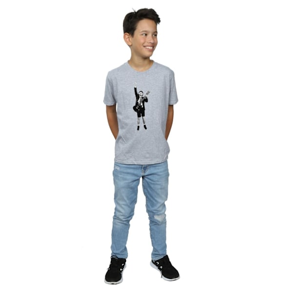AC/DC Boys Angus Young Cut Out T-Shirt 5-6 år Sports Grey Sports Grey 5-6 Years