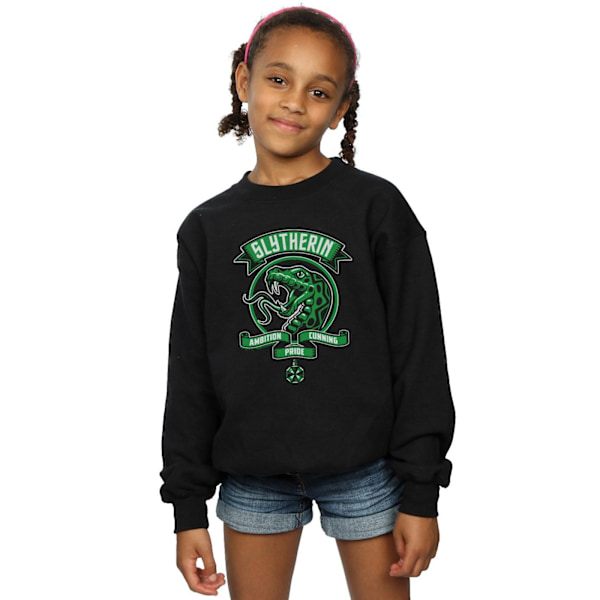 Harry Potter Flickor Slytherin Toon Crest Sweatshirt 5-6 År Bl Black 5-6 Years