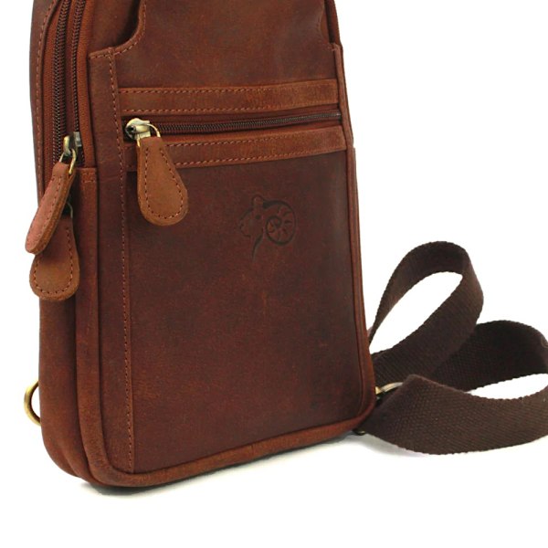 Eastern Counties Leather Joey Distressed Läder Crossbody Väska Tan One Size