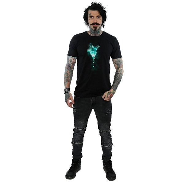 Harry Potter Herr Patronus Stag Bomull T-shirt M Svart Black M