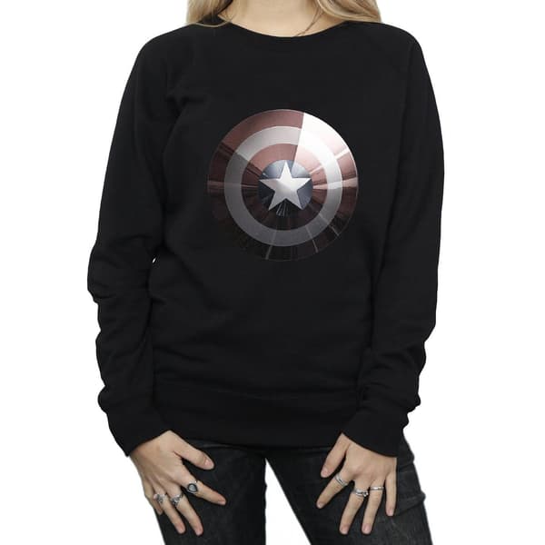 Marvel Dam/Dam Captain America Shield Glänsande Tröja L Black L