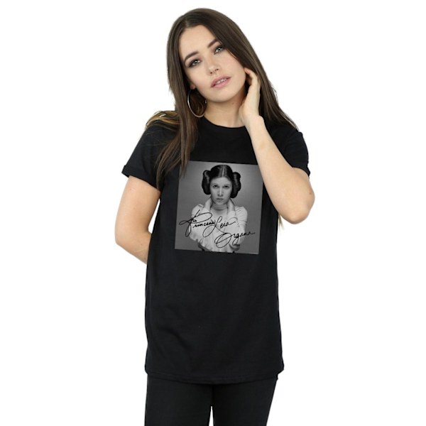 Star Wars Dam/Damer Princess Leia Organa Bomull Boyfriend T-shirt Black L