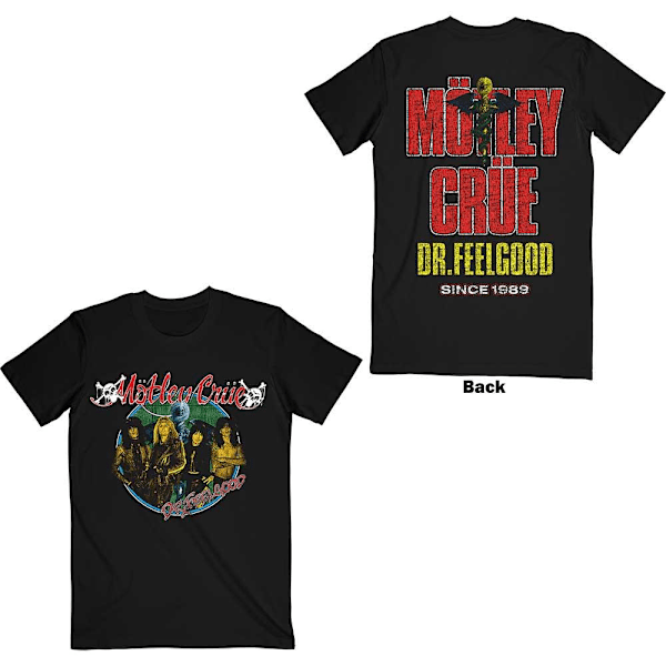 Motley Crue Unisex Adult Dr Feelgood Circle Photo Print T-Shirt Black M