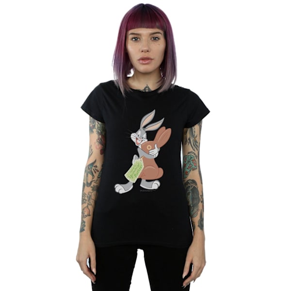 Looney Tunes Dam/Damer Bugs Bunny Yummy Easter Bomull T-shirt Black L