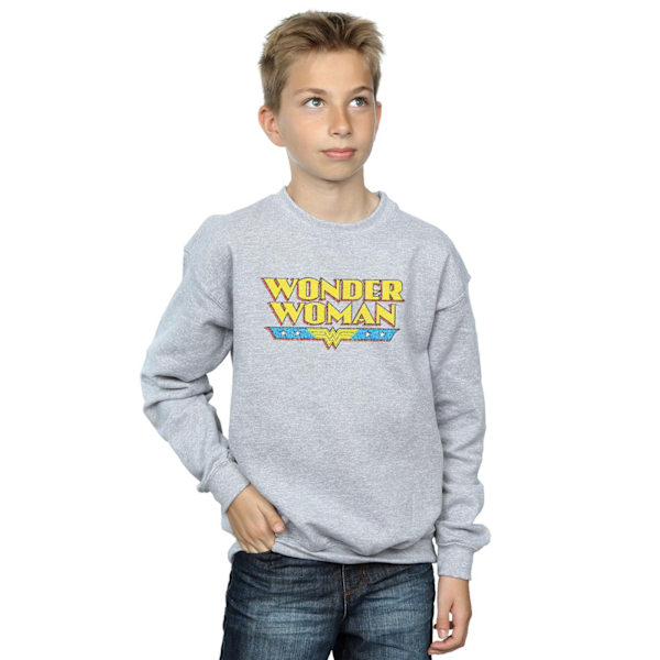 DC Comics Boys Wonder Woman Crackle Logo Sweatshirt 5-6 år S Sports Grey 5-6 Years