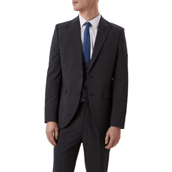 Burton Mens Textured Slim Suit Jacket 36R Charcoal Charcoal 36R