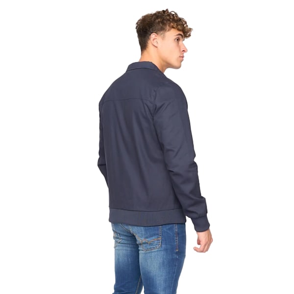 Bewley & Ritch Dartmoore Twill Harrington Jacka för Män L Marinblå Navy L