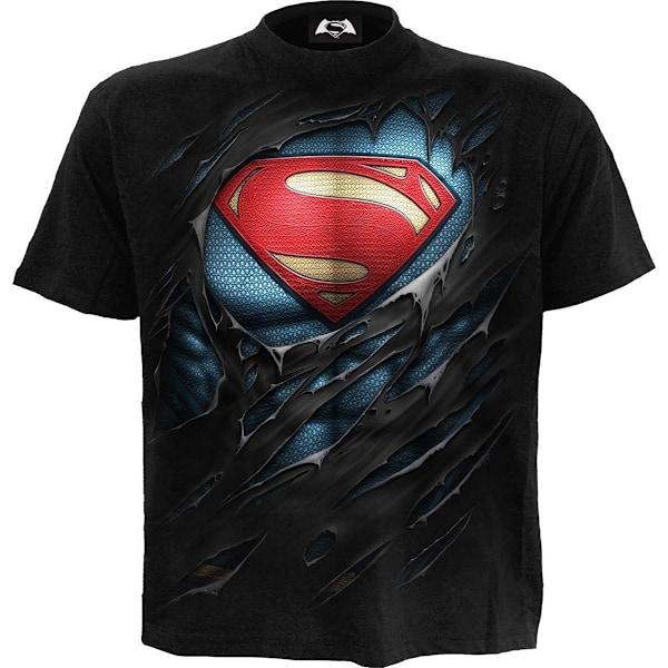 Superman Unisex Vuxen Rivad T-shirt M Svart Black M