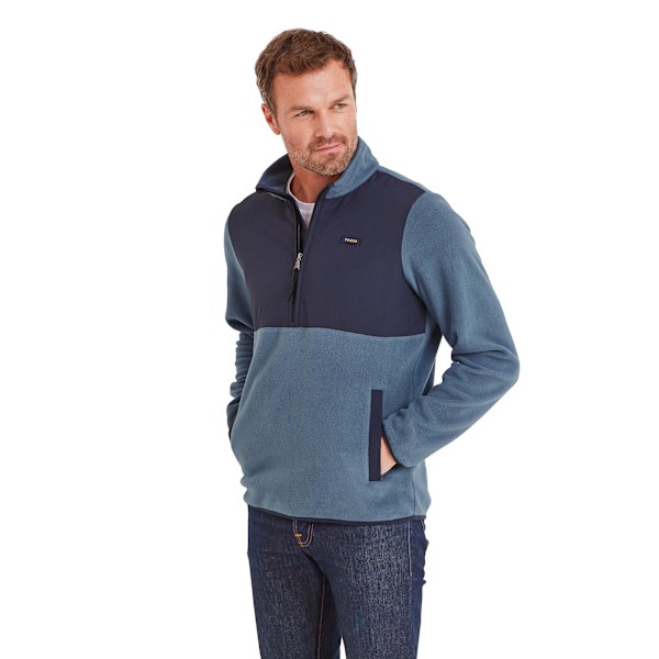 TOG24 Herwick Halvzip Fleece Tröja för Herrar Storlek L Stålblå/Mörk Indigo Steel Blue/Dark Indigo L